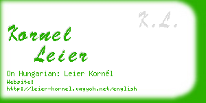 kornel leier business card